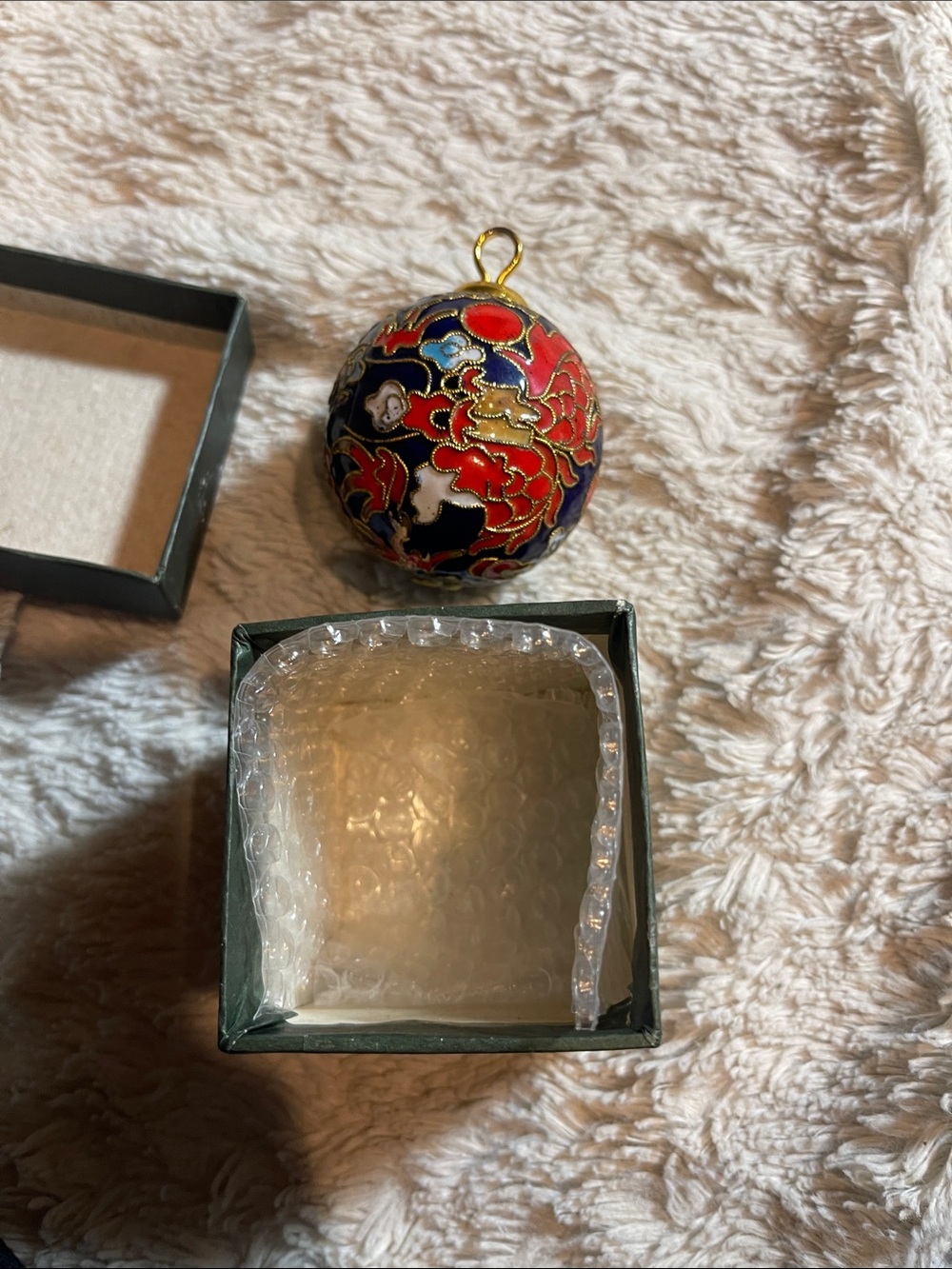 Red and Blue Cloisonné Decorative vintage Hanging Ornament